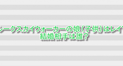 ルークスカイウォーカーの娘(子供)はレイ?結婚相手は誰? 画像